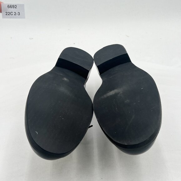 Black Leather Classic Lace up Oxford Low Heel Round Toe Casual Dress Pump Shoes - Picture 6 of 6